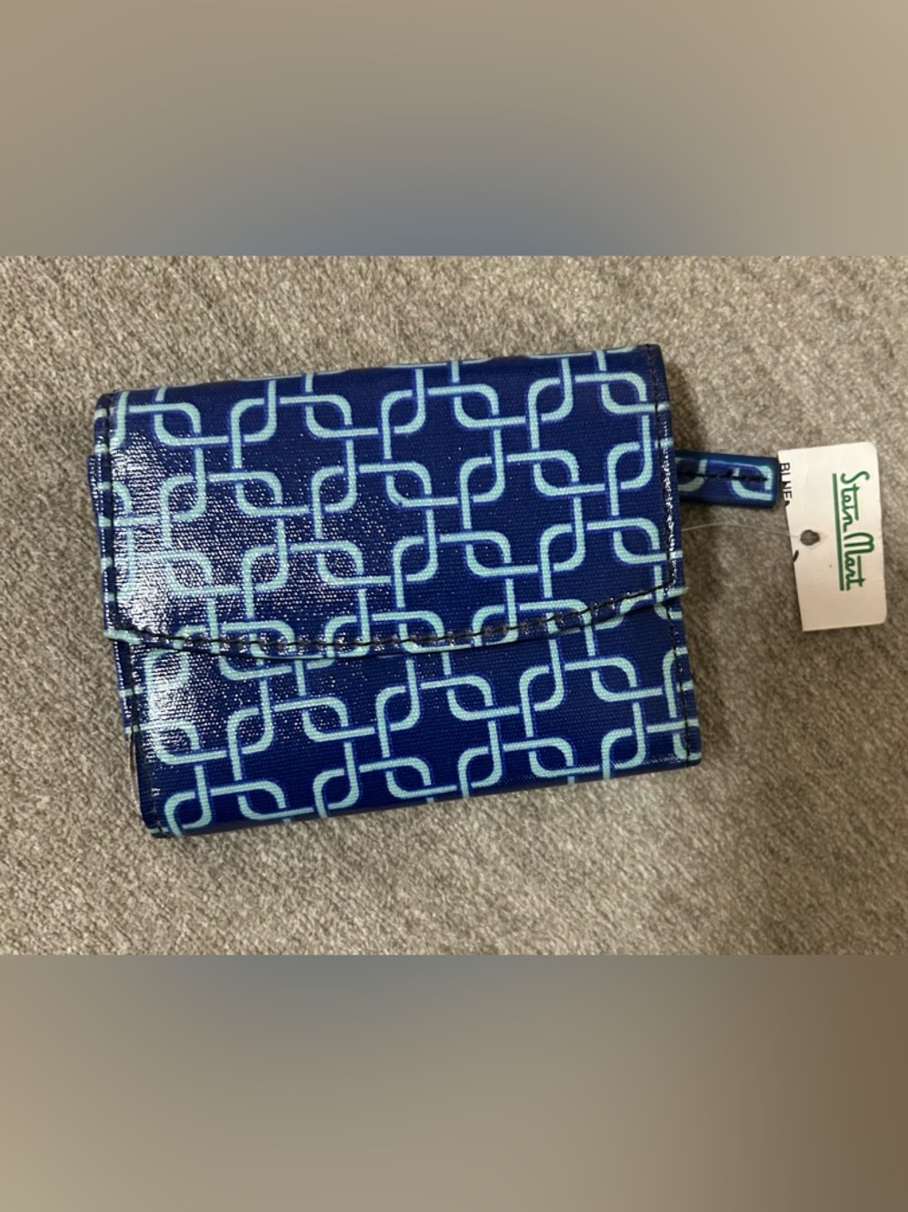 Madison Spencer Navy Geometric Trifold Wallet